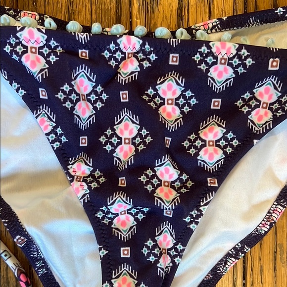 Colorful Patterned Bikini with Tassels - Picture 4 of 5